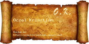 Oczel Krisztián névjegykártya